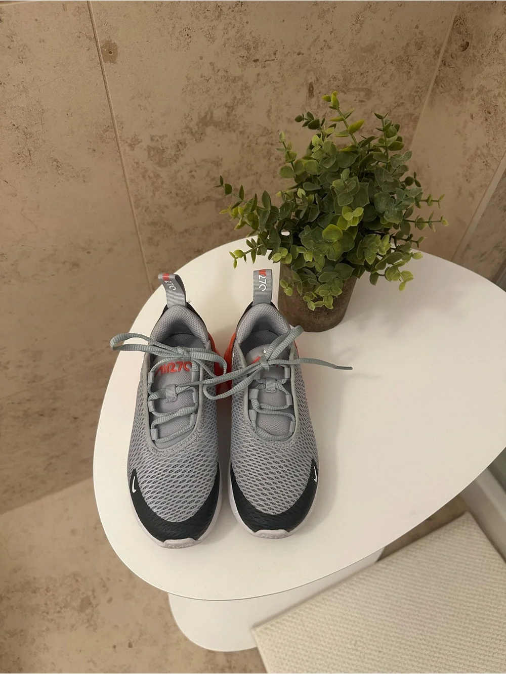 Nike Kids' Air Max 270 Sneaker- Wolf Grey/White/Anthracite, worn twice!